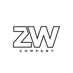 Canvas Print - Letter Z and W, ZW logo design template. Minimal monogram initial based logotype.