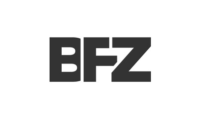 Poster - BFZ logo design template with strong and modern bold text. Initial based vector logotype featuring simple and minimal typography. Trendy company identity.