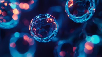 Poster - Embryonic stem cells, cellular therapy, illustration in 3D