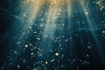 Poster - a picture of sunlight shining through water's bubbles, a simple and beautiful scene