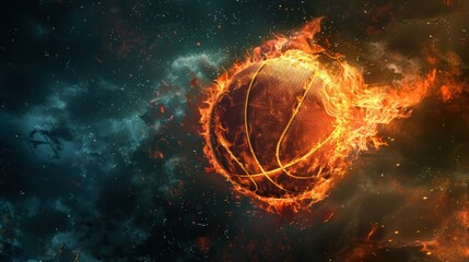 Poster - Fiery Basketball