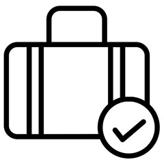 Wall Mural - Airport Check Luggage Line Icon