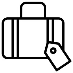 Canvas Print - Airport Check Luggage Line Icon