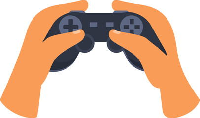 Poster - Two hands holding a video game controller with buttons and directional arrows