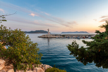 Wall Mural - Kas Port entrance view during sunrise in Kas Town.