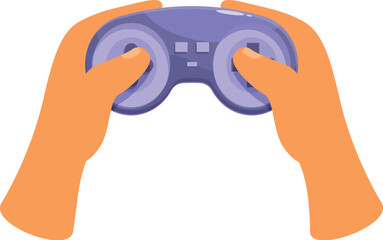 Poster - Hands holding a video game controller, playing a console