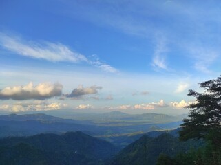 clouds over the mountains in in Indonesia 