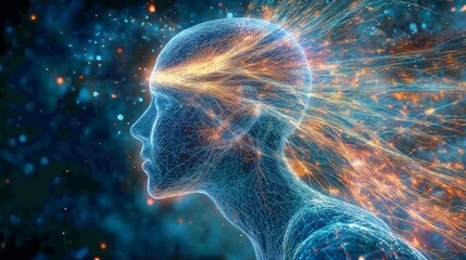 Poster - Illuminated Mind: Neural Network Human Head