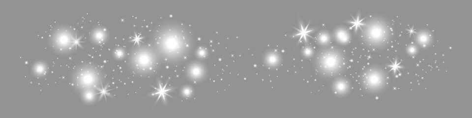 Poster - Shiny dust vector glitter on transparent background. Christmas Holiday glow particle. Magic star effect. Sparkling glitter decorations for your design. Vector illustration EPS10