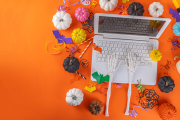 Funny high-colored Halloween background
