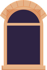 Poster - minimalistic and modern arched window frame with stone decoration, adding a touch of elegance and so