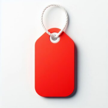 blank red tag isolated on white background