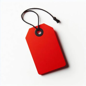 blank red tag isolated on white background