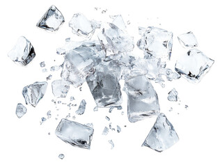 Wall Mural - Crushed ice cubes transparent background
