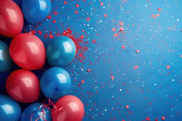 Wall Mural - A cluster of red, white and blue balloons, great for Independence Day or other celebrations