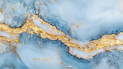 Poster - The surface features elegant blue marble with vivid gold veins, creating a stunning visual effect perfect for upscale decor