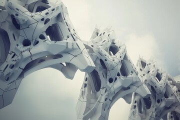 Poster - Articulated, angular joints in a futuristic design, AI generated