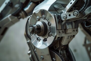 Poster - A mechanical arm featuring a gun attachment, illustrating the fusion of robotics and weaponry in modern design, Articulated, angular joints in a futuristic design, AI generated