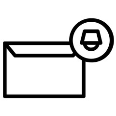 Sticker - Alert Bell Email Line Icon