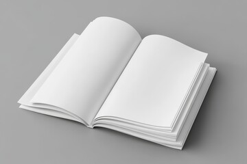 Poster - The front cover of a cardboard folder with letterheads inside is empty and the inside has paper inside. A mock up of this is isolated on a white background. Three-dimensional rendering.