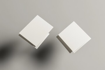 Poster - Mockup illustration of a blank vertical card in 3D.