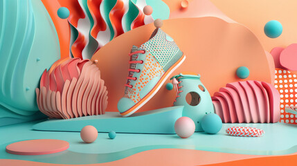 Colorful Abstract Sneaker Still Life