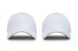 © Mark - The front and back sides of a white baseball cap on a white background.