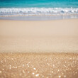 © Julija - Art beach scene with gentle waves, sandy shoreline. Bright colors create peaceful atmosphere. Generated AI. Sunny beach holidays travel concept. Copy space. Sunny tropic paradise. Plage background