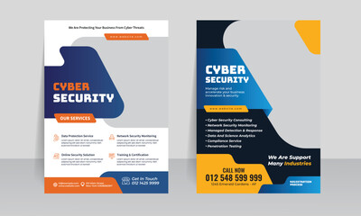 Cyber security flyer template design