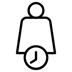 Poster - Personal Time Clock Line Icon