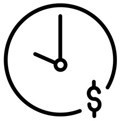 Wall Mural - Money Time Clock Line Icon