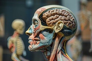 Poster - A close-up image of a human body displaying numerous organs, capturing the intricate details of human anatomy, Depicting the complexity of human anatomy, AI generated