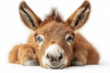 Poster - Donkey On White Background