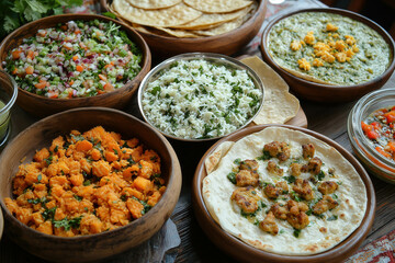 Canvas Print - Mughlai Food, Served On A Table