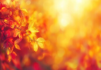 Wall Mural - Abstract Autumn Leaves in Motion Generative AI
