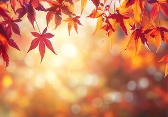 Wall Mural - Abstract Autumn Leaves in Motion Generative AI