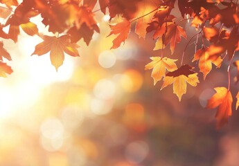 Wall Mural - Abstract Autumn Leaves in Motion Generative AI