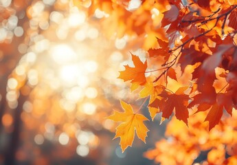 Wall Mural - Abstract Autumn Leaves in Motion Generative AI