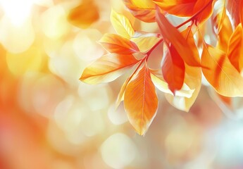 Wall Mural - Abstract Autumn Leaves in Motion Generative AI