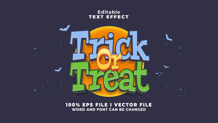 Poster - editable trick or treat text effect.typhography logo