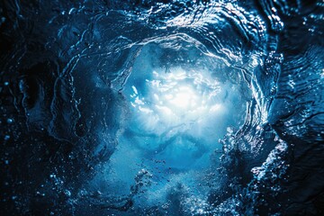 Poster - close-up of water with a light source in the middle