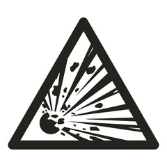 Wall Mural - ISO warning safety signs_warning ; exploseive material_symbol and pictogram only_black and white edition