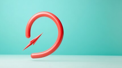 Poster - A continuous circular arrow symbolizing a perpetual motion, against a light blue background.