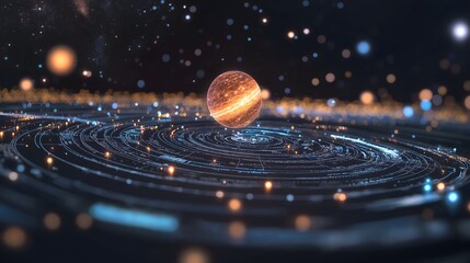 Poster - Planet Orbiting Digital Data Stream Visualization