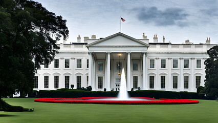 Canvas Print - White House, background image of the US presidential election, well-known tourist attractions