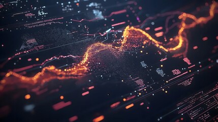 Poster - Glowing Data Stream: Digital Visualization