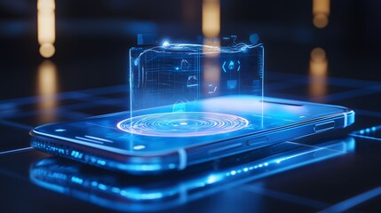Poster - Futuristic Hologram Data on Smartphone