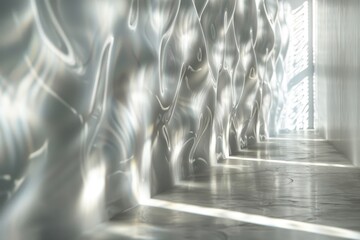 Poster - Soft, swirling patterns of light and shadow representing the delicate balance of wellbeing, AI generated