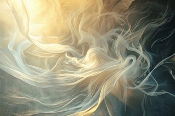 Poster - Soft, swirling patterns of light and shadow representing the delicate balance of wellbeing, AI generated