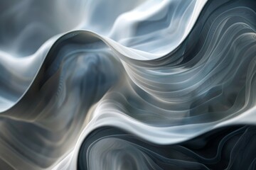 Poster - Close-up of a large white sculpture, highlighting its elegant form and refined craftsmanship, Soft, swirling patterns of light and shadow representing the delicate balance of wellbeing, AI generated
